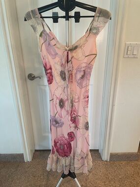 Pink Floral Sheer Slip Dress